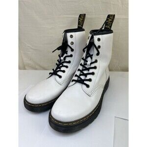 Dr‎ Martens White Air Wair Combat BOOTS Womens Sz 10 Lace-up Ankle AW004 ZAVALA